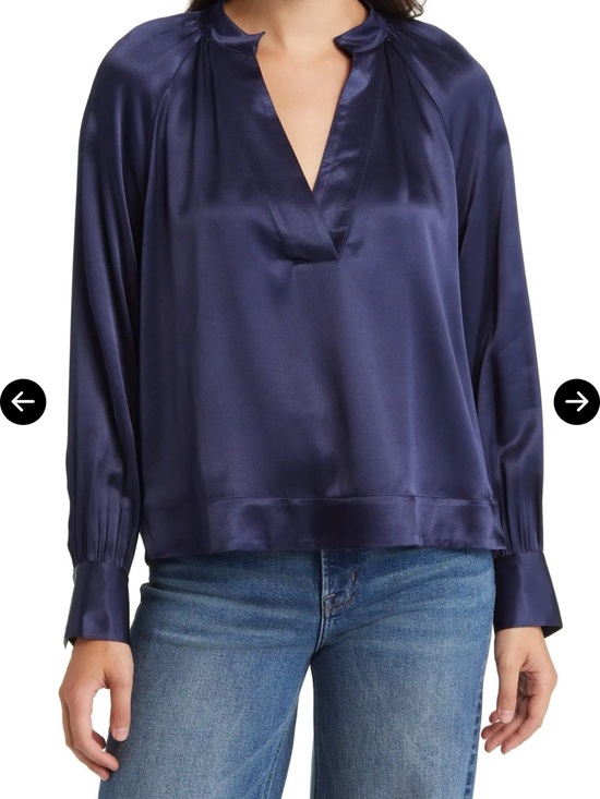 Rails Tops - Rails Wynna Navy Long Sleeve Blouse Small